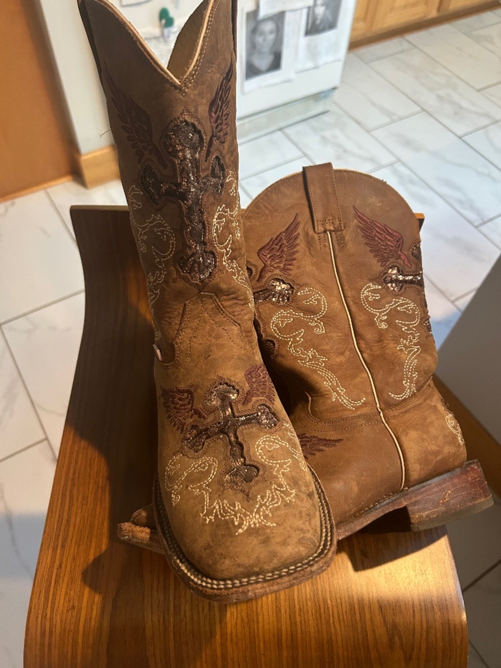 Rockin leatherCowboy boots size 9.5 B women’s  RL